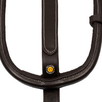 Martingale en cuir avec surpiqûres contrastantes Equestro Marron foncé Martingale en cuir avec surpiqûres contrastantes Equestro Marron foncé