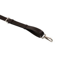 Martingale en cuir avec surpiqûres argentées Equestro Marron foncé