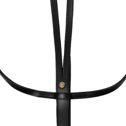 Martingale en cuir avec coutures argentées Equestro Noir Martingale en cuir avec coutures argentées Equestro Noir