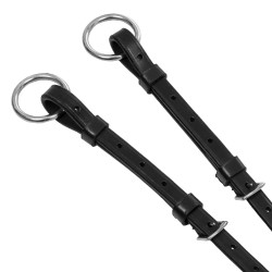 Martingale en cuir avec coutures argentées Equestro Noir Martingale en cuir avec coutures argentées Equestro Noir