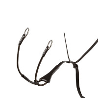 Martingale à collier en cuir Melanie avec fourchette élastique Equestro Marron foncé Martingale à collier en cuir Melanie avec fourchette élastique Equestro Marron foncé