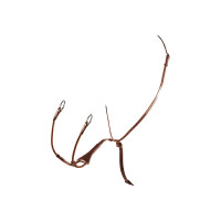 Martingale à collier en cuir Melanie avec fourchette élastique Equestro Marron foncé