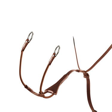Martingale à collier en cuir Melanie avec fourchette élastique Equestro Cognac Marron Martingale à collier en cuir Melanie avec fourchette élastique Equestro Cognac Marron
