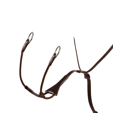 Martingale à collier en cuir Melanie avec fourchette élastique Equestro Marron foncé