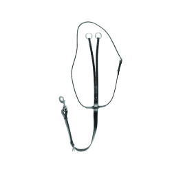 Martingale à collier en cuir Equestro Noir