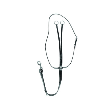 Martingale à collier en cuir Equestro Noir