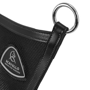 Martingale à bavette en cuir avec insert en maille Acavallo Martingale à bavette en cuir avec insert en maille Acavallo