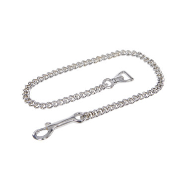Longe en cuir avec chaîne argentée Equestro Longe en cuir avec chaîne argentée Equestro