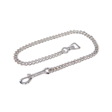 Longe en cuir avec chaîne argentée Equestro Longe en cuir avec chaîne argentée Equestro
