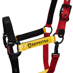 Licol en nylon Flaggy Equestro Noir / rouge / jaune