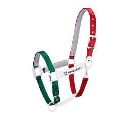 Licol en nylon Flaggy Equestro Vert / blanc / rouge Multi-couleurs Licol en nylon Flaggy Equestro Vert / blanc / rouge Multi-couleurs