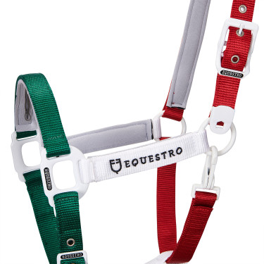 Licol en nylon Flaggy Equestro Vert / blanc / rouge Multi-couleurs Licol en nylon Flaggy Equestro Vert / blanc / rouge Multi-couleurs
