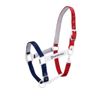 Licol en nylon Flaggy Equestro Marine / blanc / rouge Bleu Licol en nylon Flaggy Equestro Marine / blanc / rouge Bleu