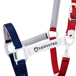 Licol en nylon Flaggy Equestro Marine / blanc / rouge Bleu