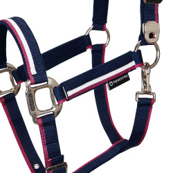 Licol en nylon White Trim Equestro Marine / fuchsia Bleu Licol en nylon White Trim Equestro Marine / fuchsia Bleu