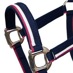 Licol en nylon White Trim Equestro Marine / fuchsia Bleu Licol en nylon White Trim Equestro Marine / fuchsia Bleu