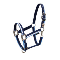 Licol en nylon White Trim Equestro Marine / bleu clair