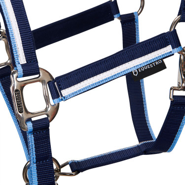 Licol en nylon White Trim Equestro Marine / bleu clair