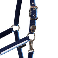 Licol en nylon White Trim Equestro Marine / bleu clair