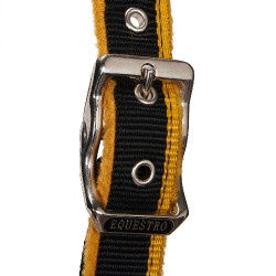 Licol en nylon avec longe Red Trim Equestro Noir / rouge / jaune Licol en nylon avec longe Red Trim Equestro Noir / rouge / jaune