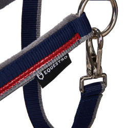 Licol en nylon avec longe Red Trim Equestro Marine / rouge / gris Bleu marine