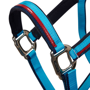Licol en nylon avec longe Red Trim Equestro Licol en nylon avec longe Red Trim Equestro