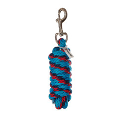 Licol en nylon avec longe Red Trim Equestro Turquoise / rouge / marine Bleu