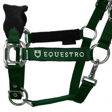 Licol en nylon avec longe et doublure en polaire Equestro Licol en nylon avec longe et doublure en polaire Equestro