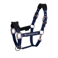 Licol en nylon avec longe et doublure en polaire Equestro Marine Bleu marine Licol en nylon avec longe et doublure en polaire Equestro Marine Bleu marine