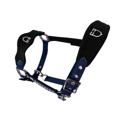 Licol en nylon avec longe et doublure en polaire Equestro Marine Bleu marine Licol en nylon avec longe et doublure en polaire Equestro Marine Bleu marine