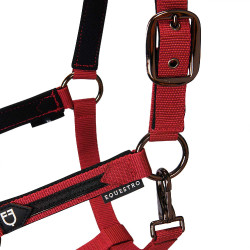 Licol en nylon avec longe Elegance Equestro Rouge