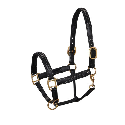 Licol en cuir supérieur Equestro Noir
