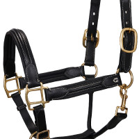 Licol en cuir supérieur Equestro Marron foncé