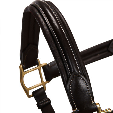 Licol en cuir supérieur Equestro Marron foncé Licol en cuir supérieur Equestro Marron foncé