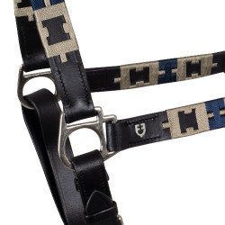 Licol en cuir avec motif géométrique Polo Equestro Noir Licol en cuir avec motif géométrique Polo Equestro Noir