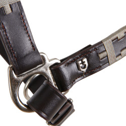 Licol en cuir avec motif géométrique Polo Equestro Marron foncé