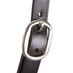 Licol en cuir avec motif géométrique Polo Equestro Marron foncé