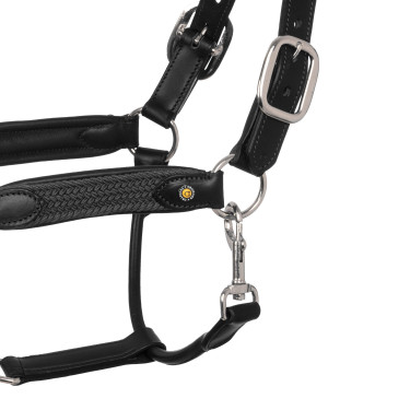Licol en cuir avec inserts en nylon tressé Equestro Licol en cuir avec inserts en nylon tressé Equestro