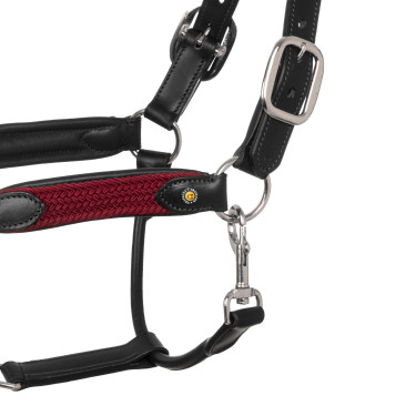 Licol en cuir avec inserts en nylon tressé Equestro Licol en cuir avec inserts en nylon tressé Equestro
