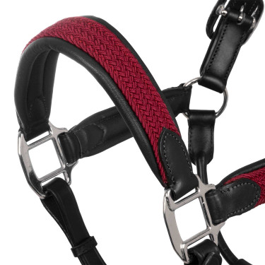 Licol en cuir avec inserts en nylon tressé Equestro Licol en cuir avec inserts en nylon tressé Equestro