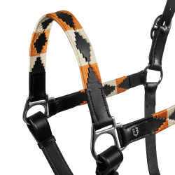 Licol en cuir avec décorations navajo Polo N Equestro Noir Licol en cuir avec décorations navajo Polo N Equestro Noir