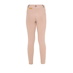 Legging fille cintré avec grip et logo Equestro Rose cameo