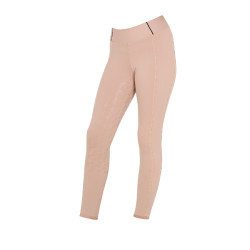 Legging fille cintré avec grip et logo Equestro Rose cameo