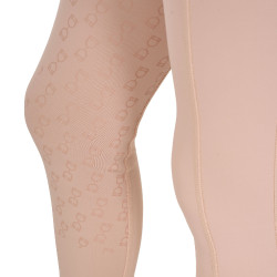 Legging fille cintré avec grip et logo Equestro Rose cameo