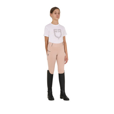 Legging fille cintré avec grip et logo Equestro Legging fille cintré avec grip et logo Equestro