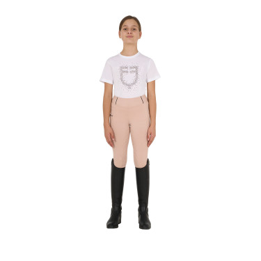 Legging fille cintré avec grip et logo Equestro Legging fille cintré avec grip et logo Equestro