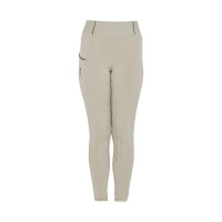 Legging fille cintré avec grip et logo Equestro Blanc / blanc Legging fille cintré avec grip et logo Equestro Blanc / blanc