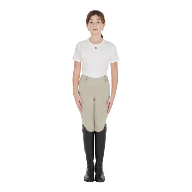Legging fille cintré avec grip et logo Equestro Legging fille cintré avec grip et logo Equestro
