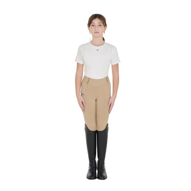 Legging fille cintré avec grip et logo Equestro Legging fille cintré avec grip et logo Equestro