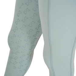 Legging fille cintré avec grip et logo Equestro Brume grise Bleu